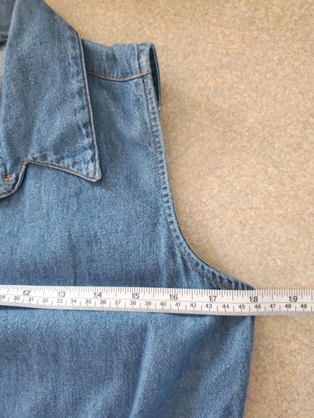 Tickets Sleeveless Button Front Denim Midi Dress Blue Sz. 10 Cottagecore Collar - Picture 7 of 12